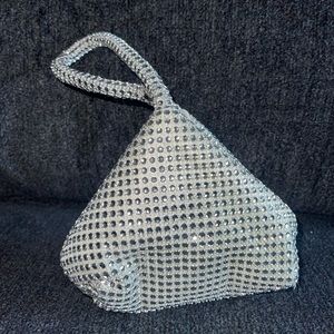 Silver Sequin Mini Wrist Bag